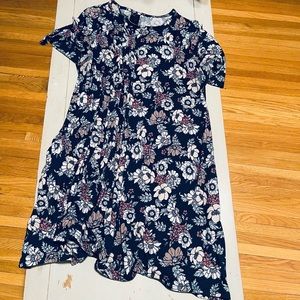 Agnes & Dora Blue Floral Swing Tunic with Pockets 2X